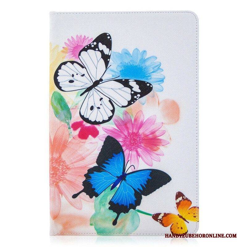 Case Für Samsung Galaxy Tab S8 / Tab S7 Aquarell-schmetterlinge