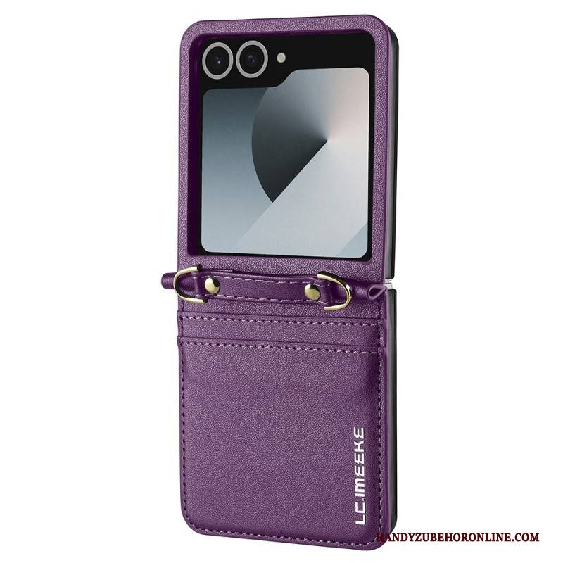 Case Samsung Galaxy Z Flip 7 Handyhülle Kartenhalterung Und Schultergurt In Lederoptik