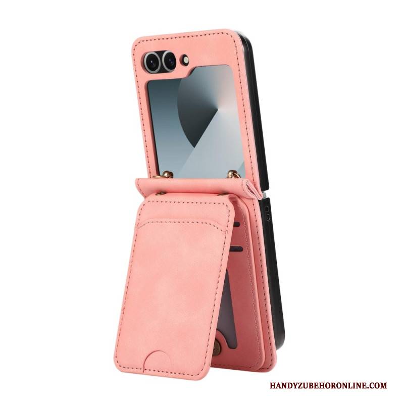Case Samsung Galaxy Z Flip 7 Kartenhalterung Und Schultergurt In Lederoptik