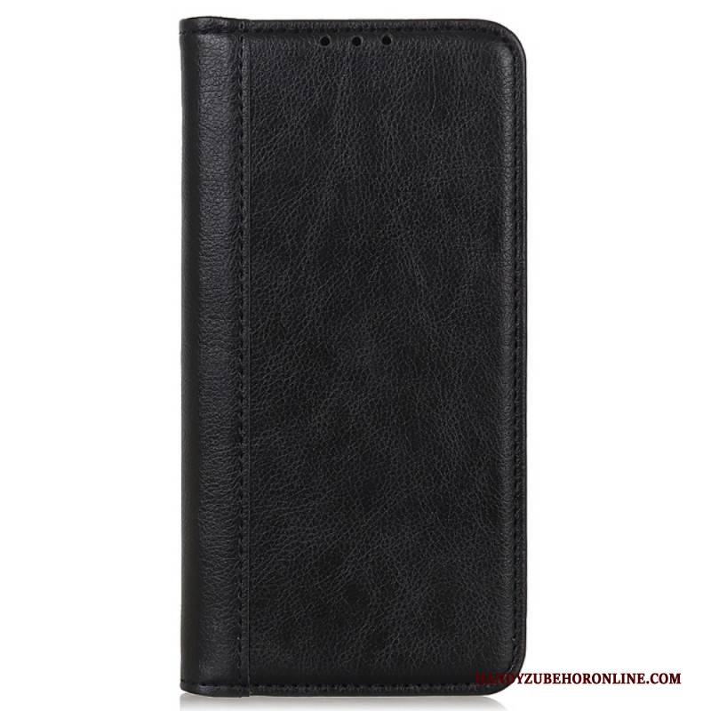 Flip Case Für Google Pixel 10 Pro Xl Spaltleder Litschi-textur