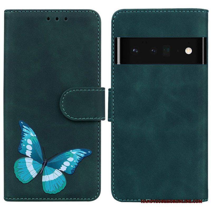 Flip Case Für Google Pixel 6 Hautberührender Schmetterling