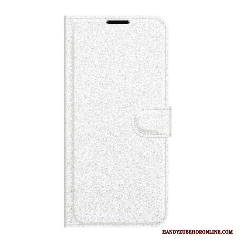 Flip Case Für Google Pixel 6 Klassisches Lychee-kunstleder