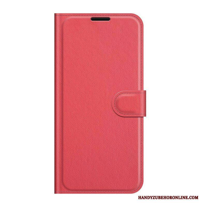 Flip Case Für Google Pixel 6 Klassisches Lychee-kunstleder
