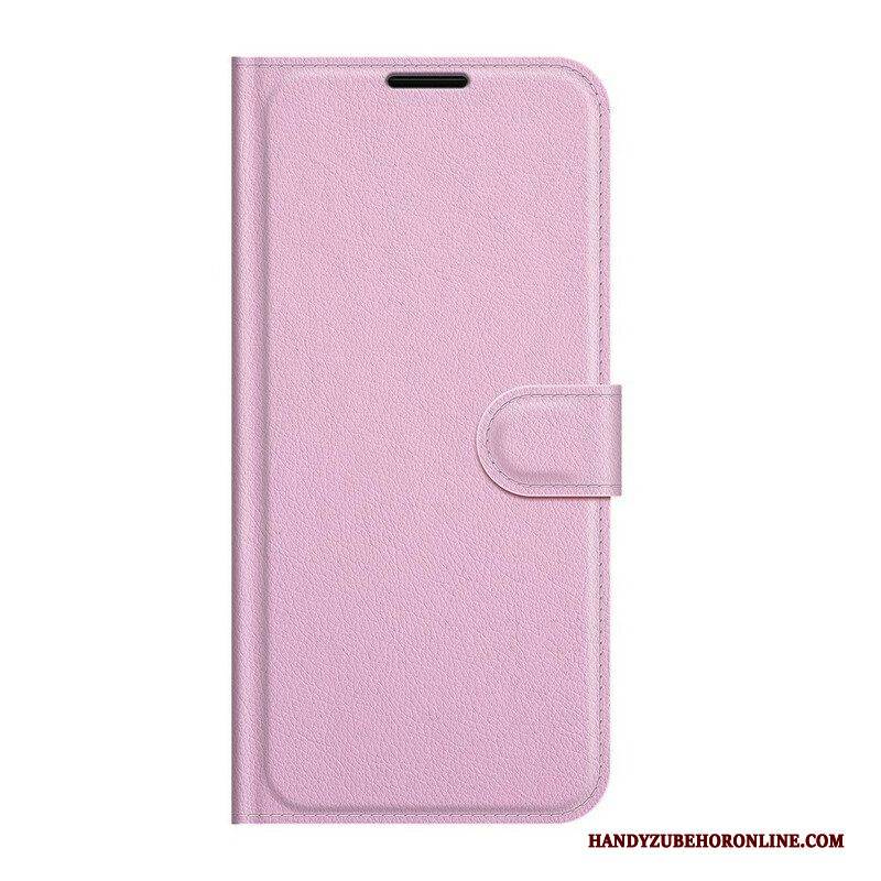 Flip Case Für Google Pixel 6 Klassisches Lychee-kunstleder