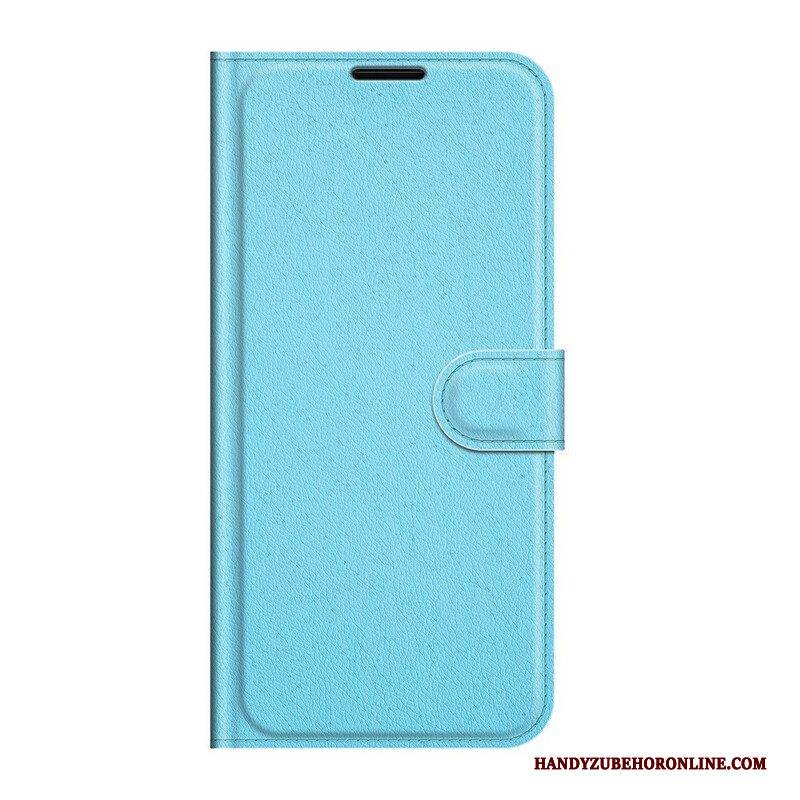 Flip Case Für Google Pixel 6 Klassisches Lychee-kunstleder