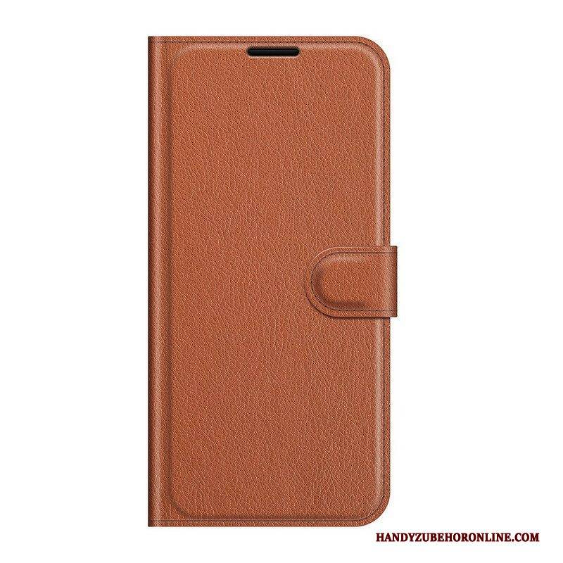 Flip Case Für Google Pixel 6 Klassisches Lychee-kunstleder