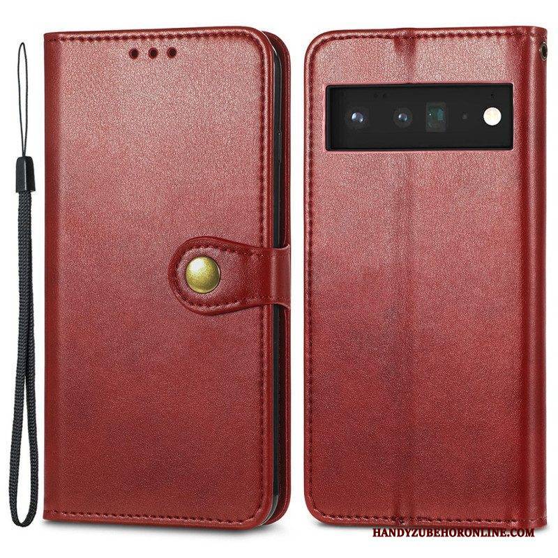 Flip Case Für Google Pixel 6 Kunstleder Und Vintage-verschluss