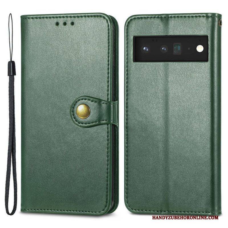 Flip Case Für Google Pixel 6 Kunstleder Und Vintage-verschluss