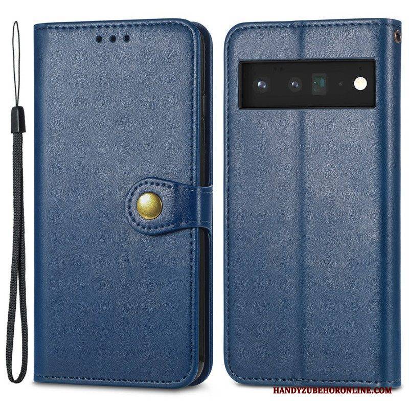 Flip Case Für Google Pixel 6 Kunstleder Und Vintage-verschluss