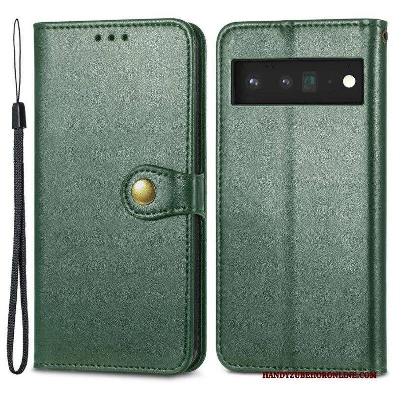 Flip Case Für Google Pixel 6 Pro Kunstleder Und Vintage-verschluss