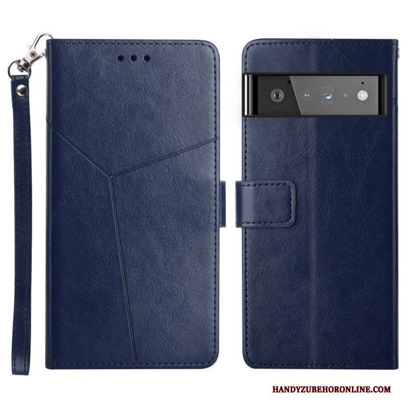 Flip Case Für Google Pixel 6 Stil Leder Geo Y Design