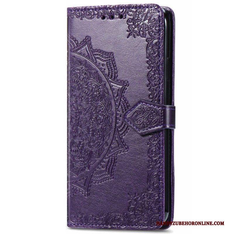 Flip Case Für Google Pixel 6A Mit Kordel Riemchen-sonnen-mandala