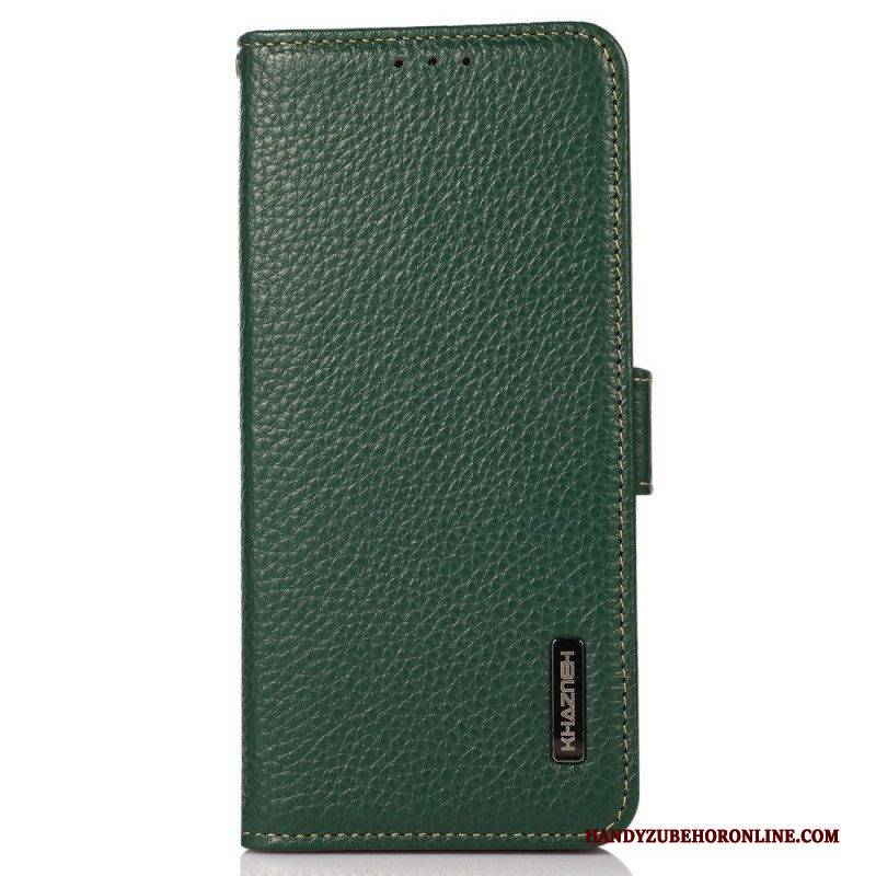 Flip Case Für Google Pixel 7A Lychee-leder Khazneh Rfid