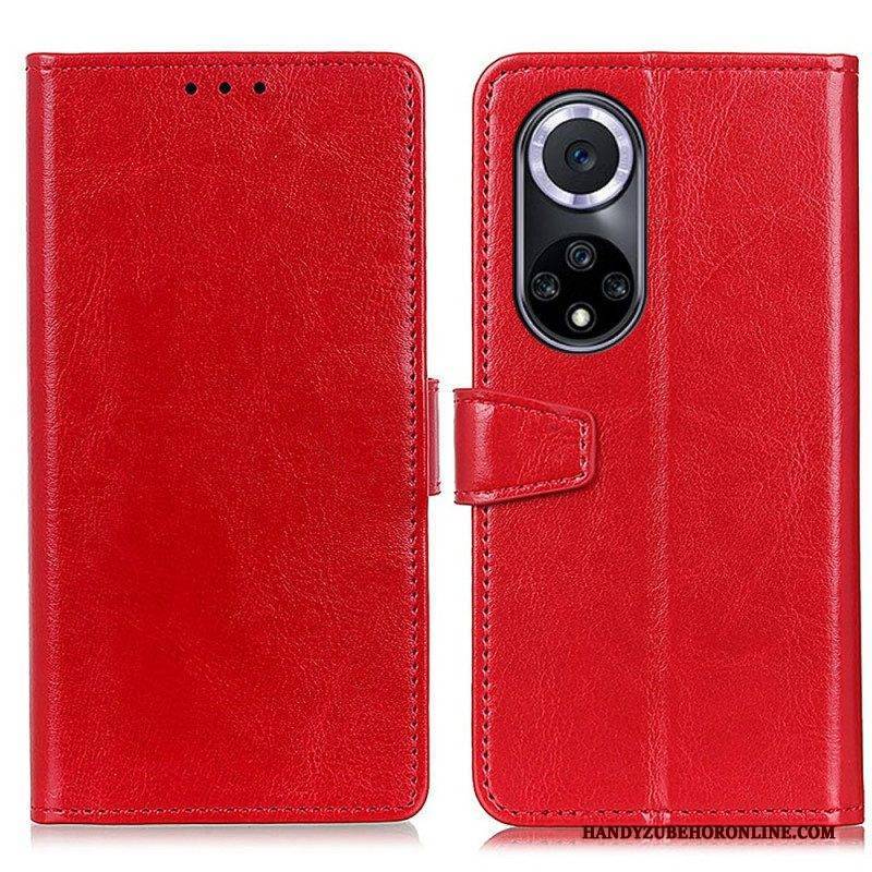Flip Case Für Honor 50 Einfacher Glänzender Ledereffekt