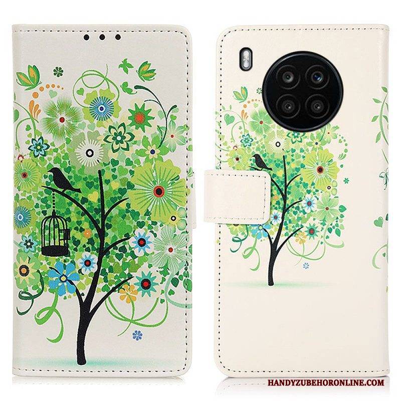 Flip Case Für Honor 50 Lite Blühender Baum