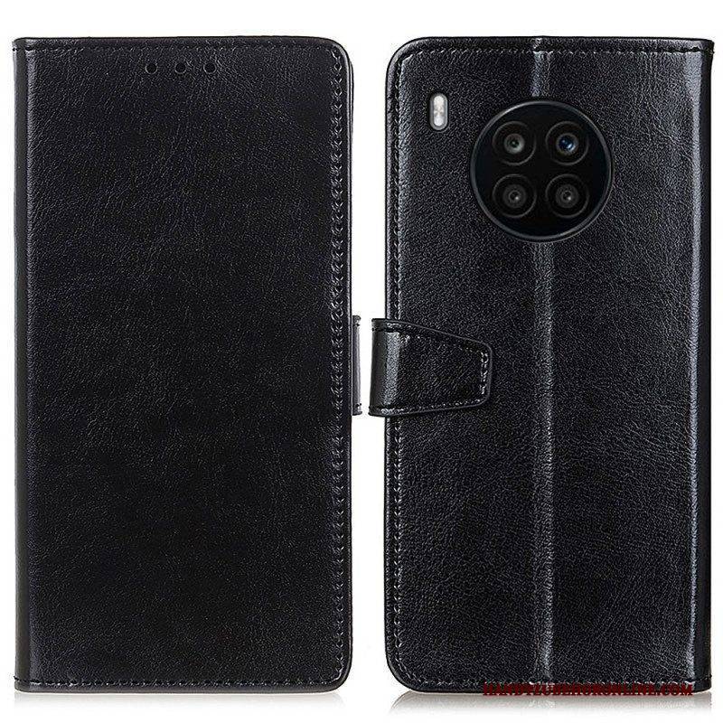 Flip Case Für Honor 50 Lite Einfacher Glänzender Ledereffekt