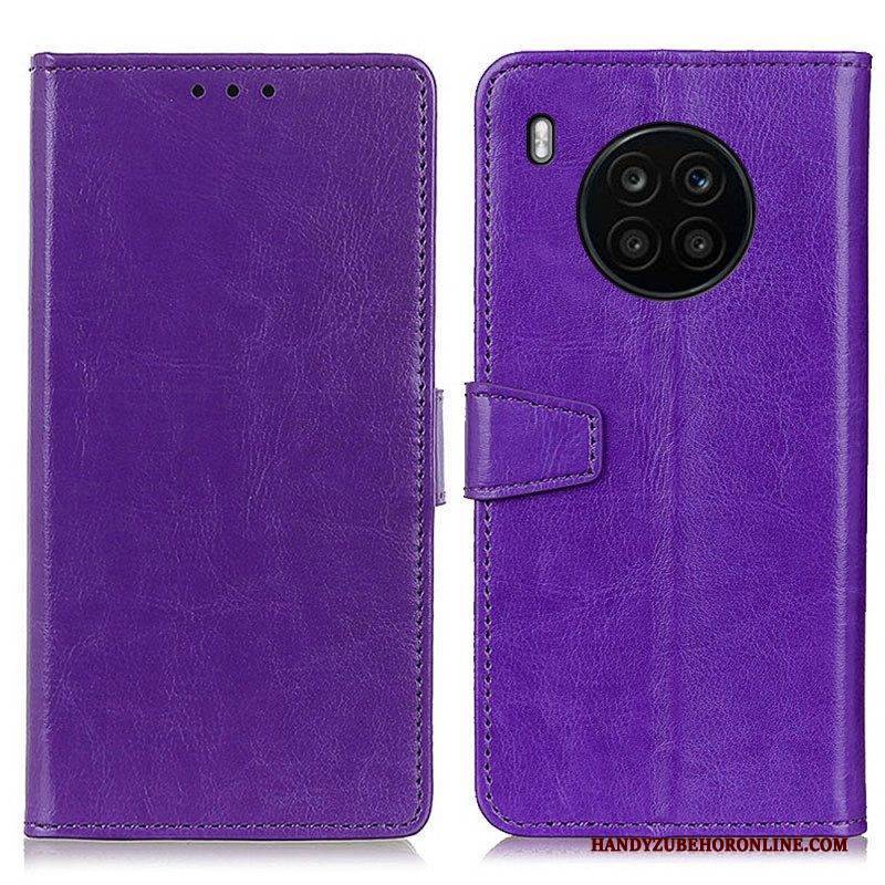 Flip Case Für Honor 50 Lite Einfacher Glänzender Ledereffekt