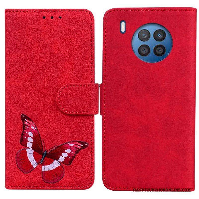 Flip Case Für Honor 50 Lite Hautberührender Schmetterling