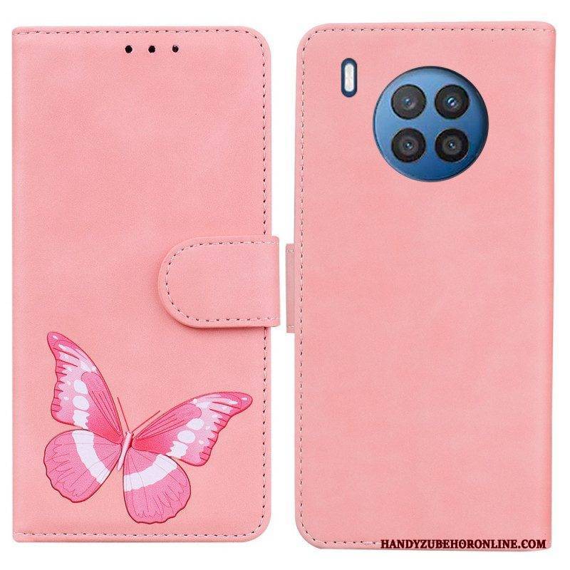 Flip Case Für Honor 50 Lite Hautberührender Schmetterling