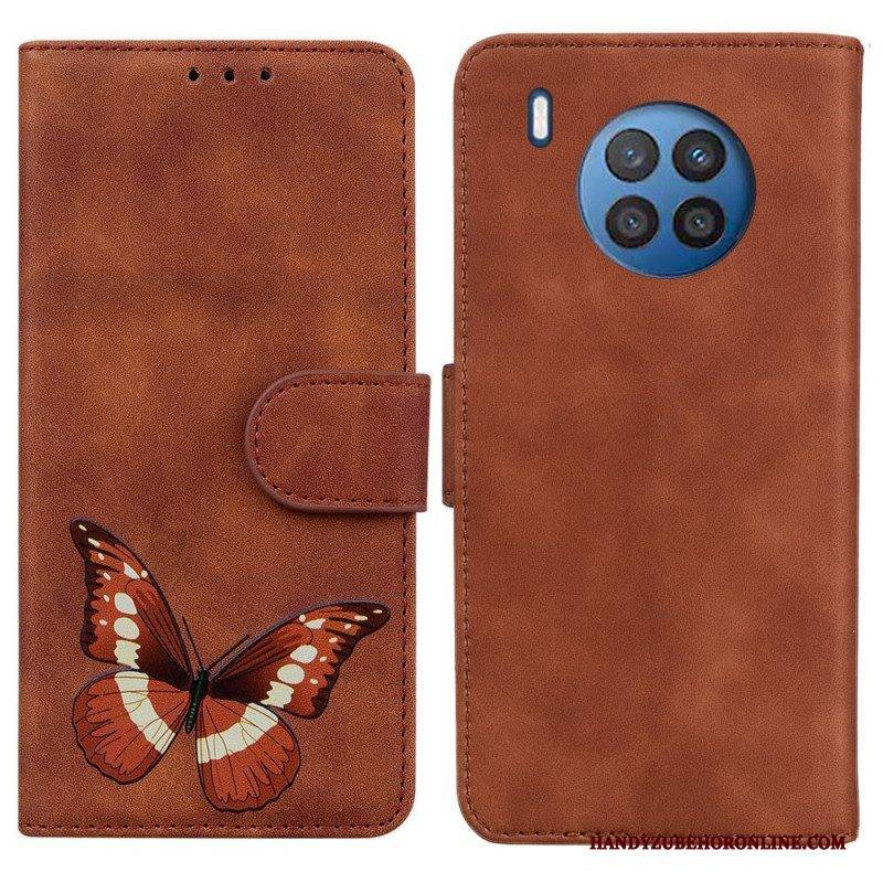 Flip Case Für Honor 50 Lite Hautberührender Schmetterling