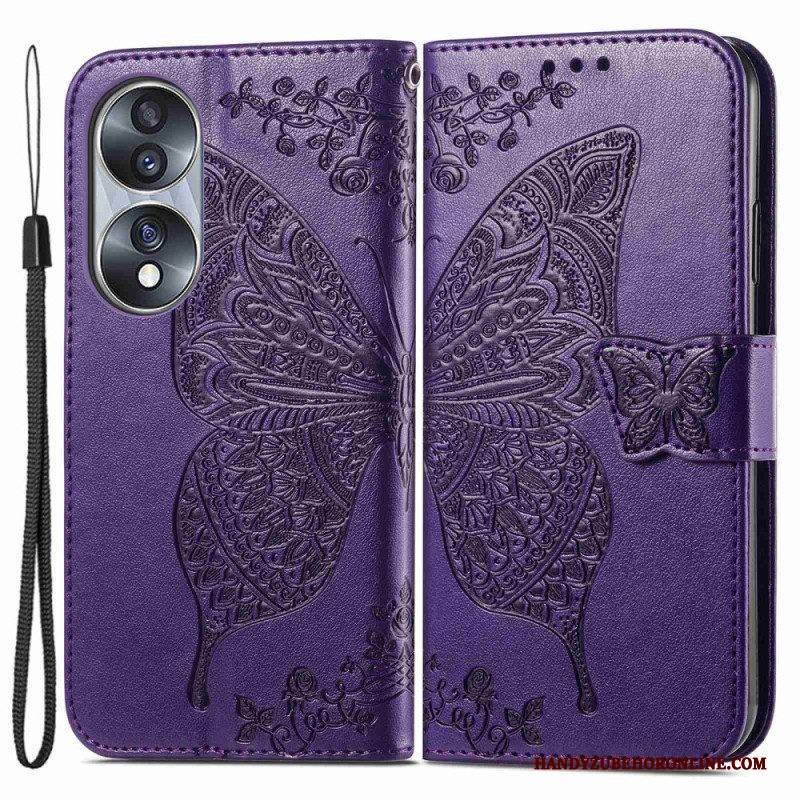 Flip Case Für Honor 70 Barocker Schmetterling