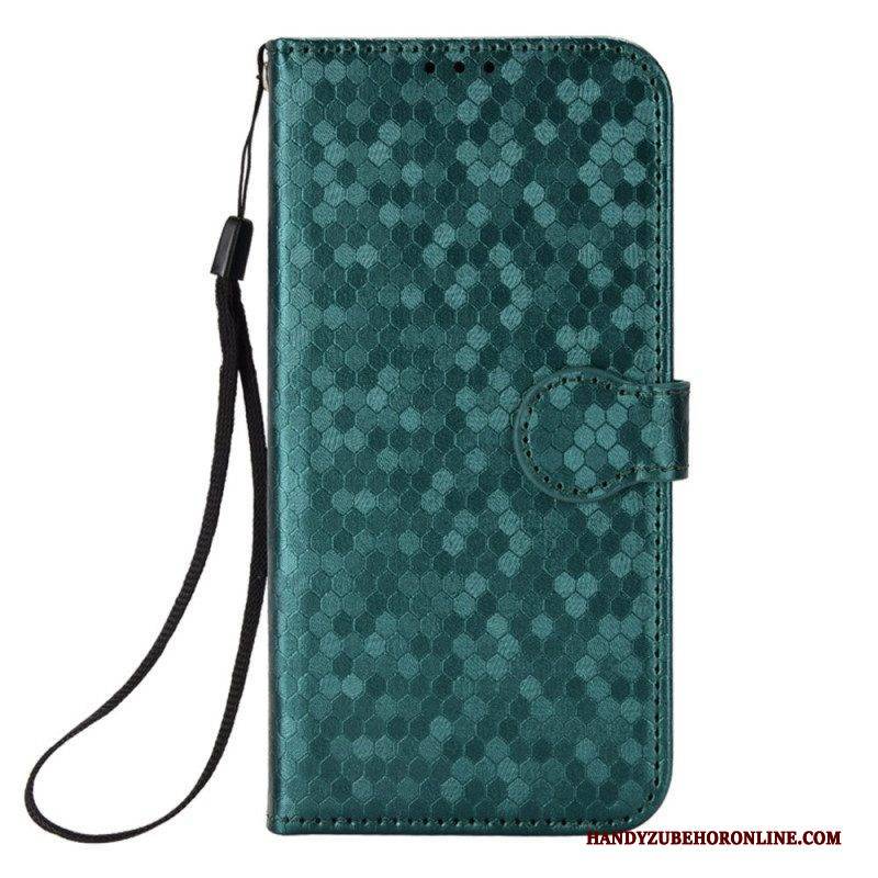 Flip Case Für Honor Magic 4 Pro Mit Kordel 3d-riemchendesign