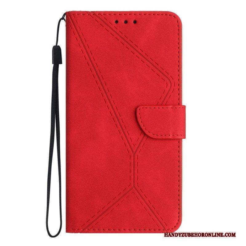 Flip Case Für Huawei P60 Pro Ledereffektlinie