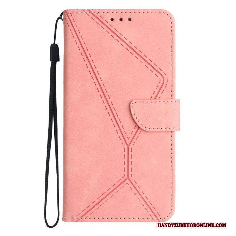 Flip Case Für Huawei P60 Pro Ledereffektlinie
