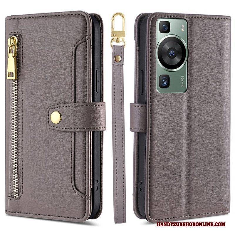 Flip Case Für Huawei P60 Pro Trageband Und Schultergurt