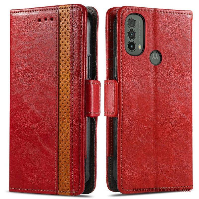 Flip Case Für Moto E40 / E30 / E20 Bicolor Doppelschließe Caseneo