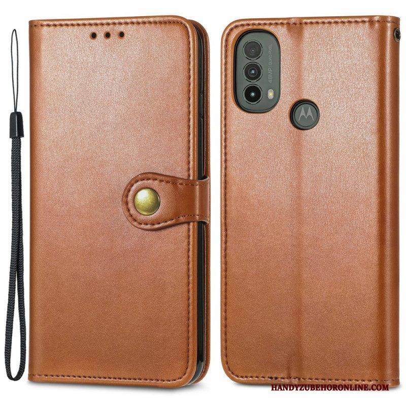 Flip Case Für Moto E40 / E30 / E20 Kunstleder Und Vintage-verschluss