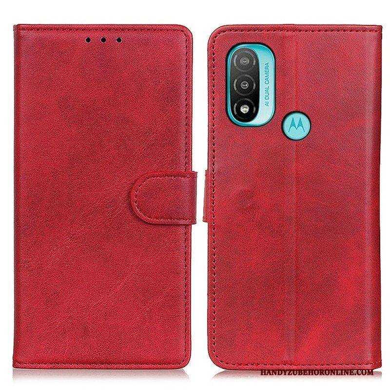 Flip Case Für Moto E40 / E30 / E20 Retro-mattledereffekt