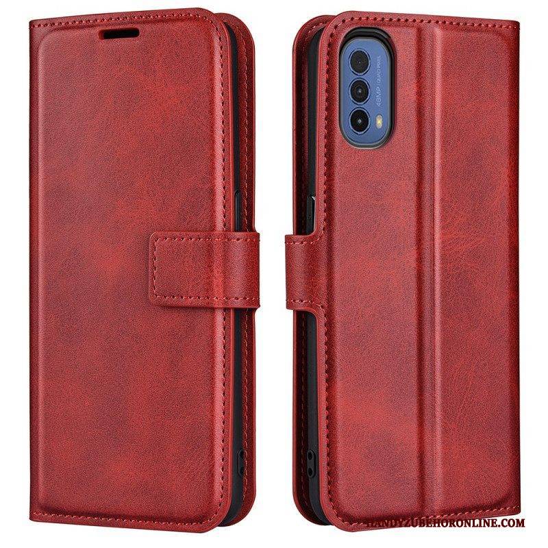 Flip Case Für Moto E40 / E30 / E20 Schlanker. Extremer Ledereffekt