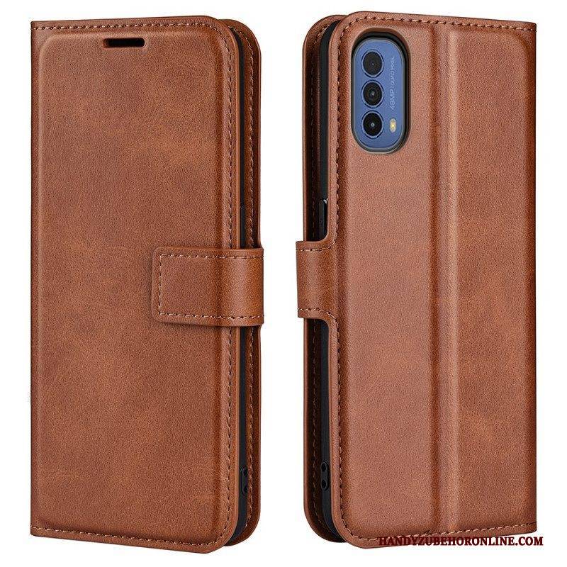 Flip Case Für Moto E40 / E30 / E20 Schlanker. Extremer Ledereffekt