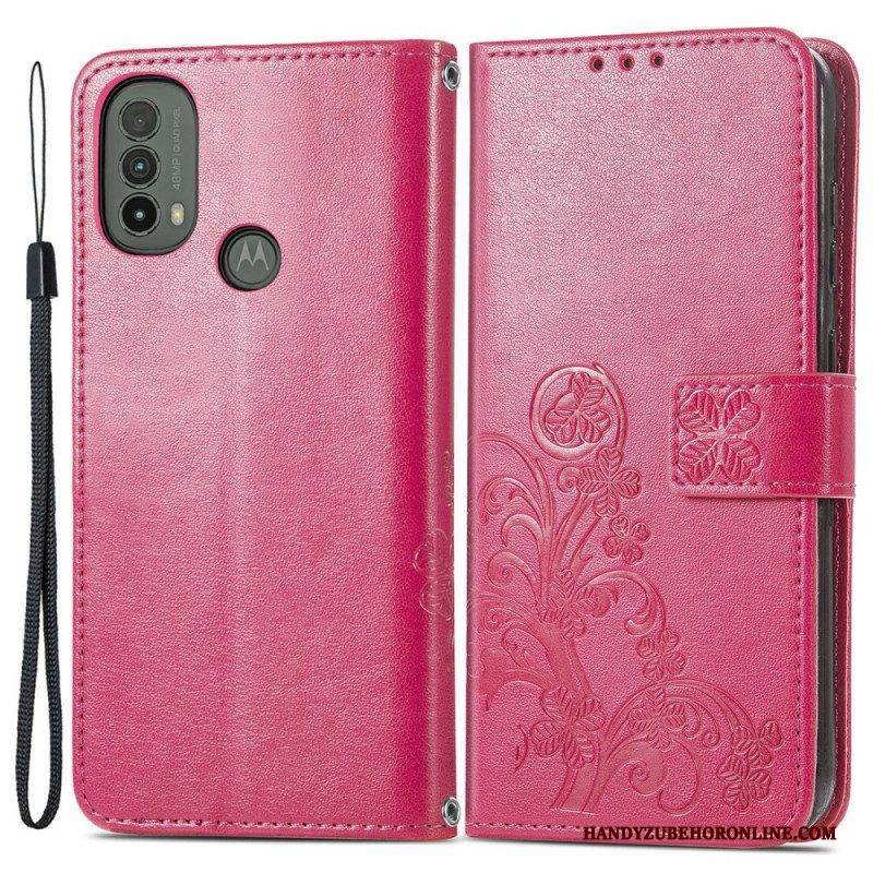 Flip Case Für Moto E40 / E30 / E20 Vierblättriges Kleeblatt