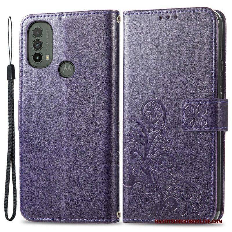 Flip Case Für Moto E40 / E30 / E20 Vierblättriges Kleeblatt