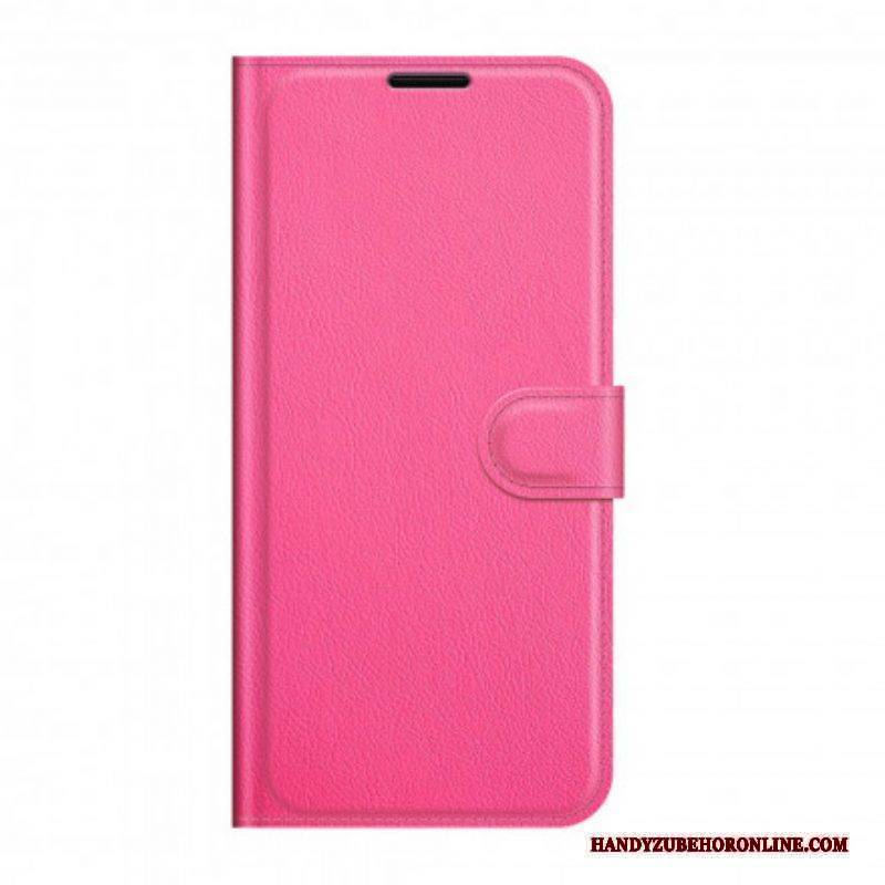 Flip Case Für Moto G100 Klassischer Litschi-effekt