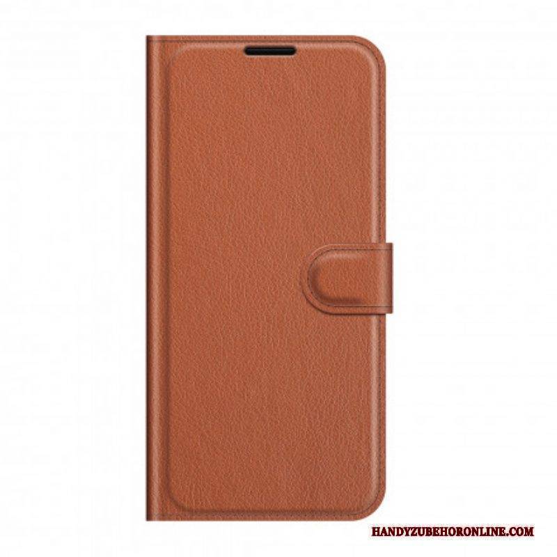 Flip Case Für Moto G100 Klassischer Litschi-effekt