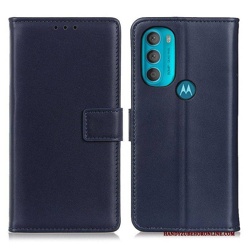 Flip Case Für Moto G71 5G Schlichtes Kunstleder