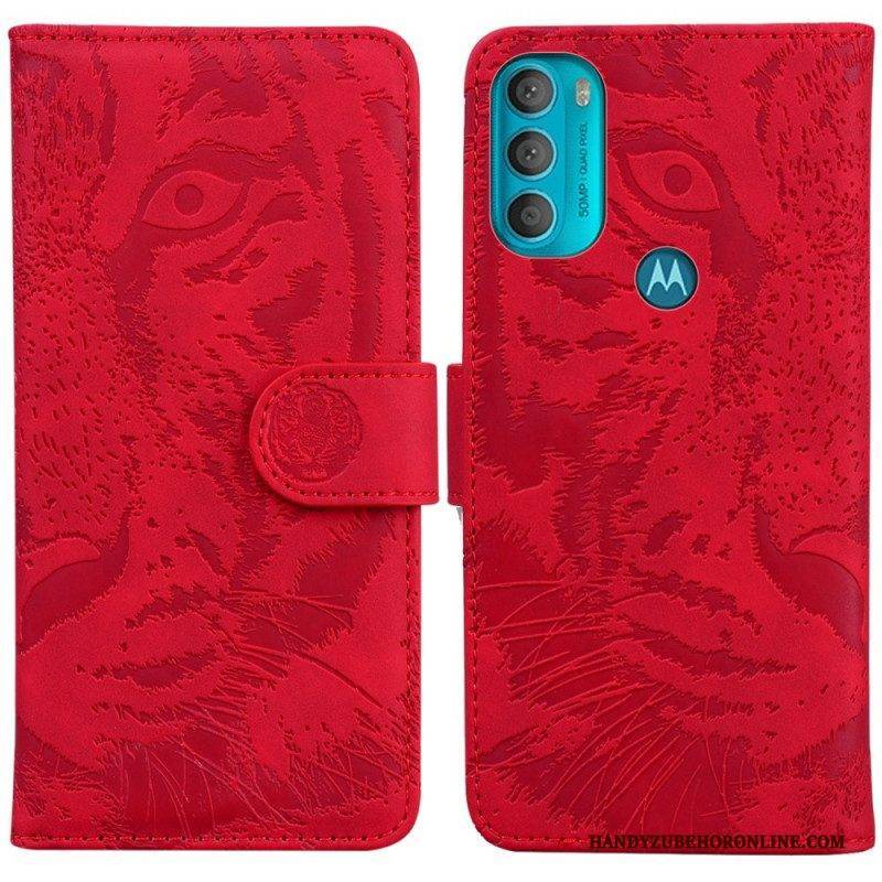Flip Case Für Moto G71 5G Tiger-gesichtsdruck