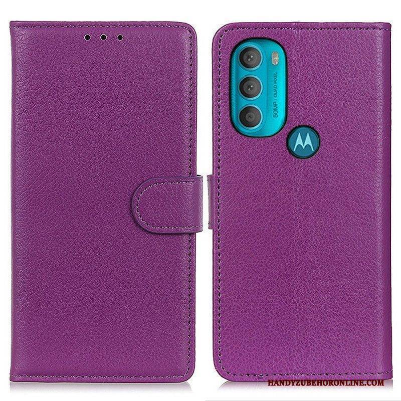 Flip Case Für Moto G71 5G Traditionell Litschi