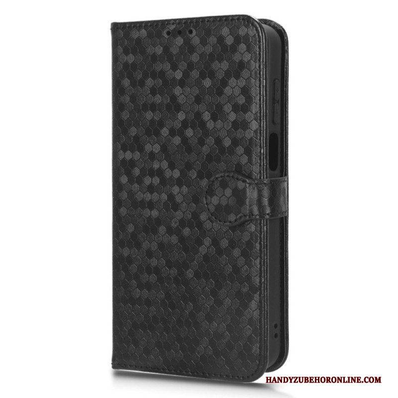 Flip Case Für Moto G73 5G Mit Kordel 3d-riemchendesign