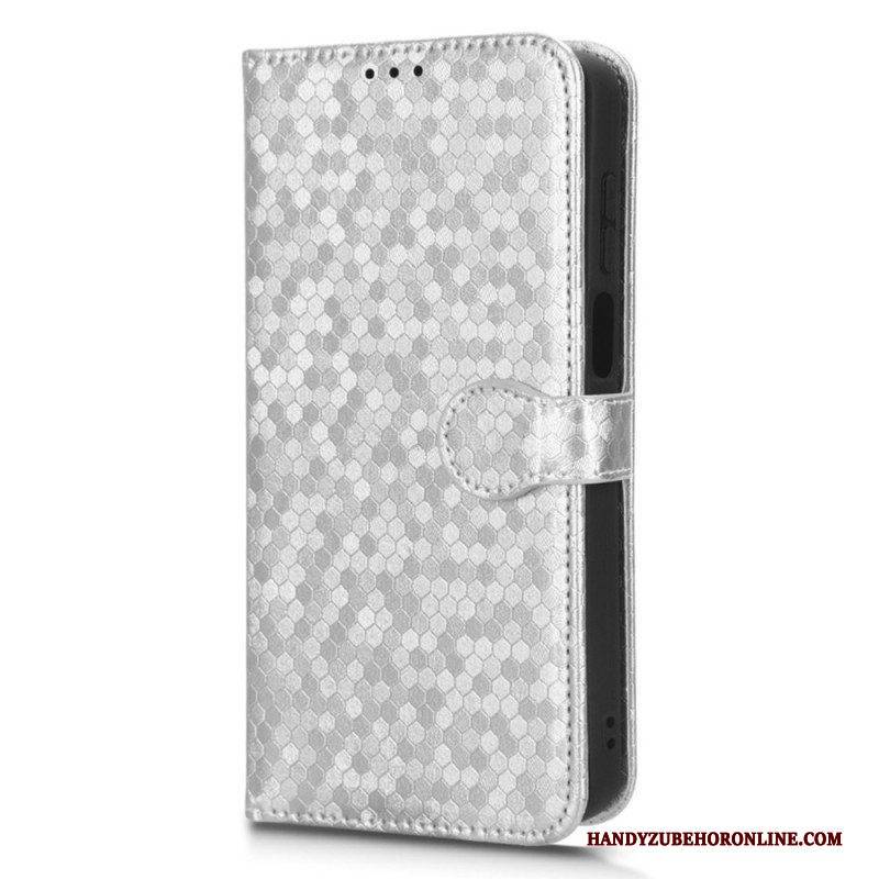 Flip Case Für Moto G73 5G Mit Kordel 3d-riemchendesign