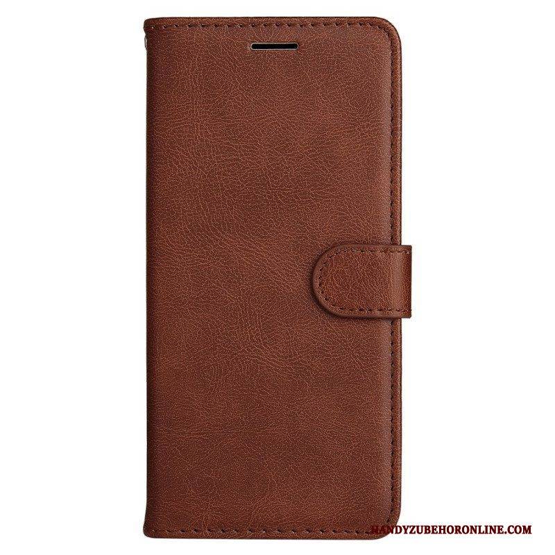 Flip Case Für Motorola Edge 20 Pro Mit Kordel Einfarbige Riemchenserie
