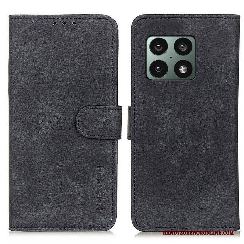 Flip Case Für OnePlus 10 Pro 5G Matter Vintage-ledereffekt Khazneh
