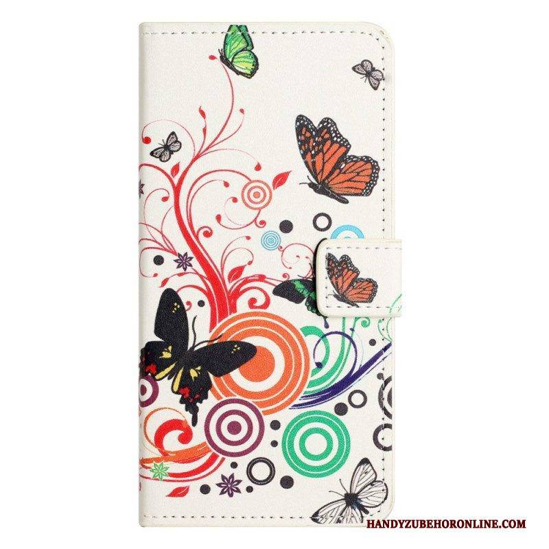 Flip Case Für OnePlus 10T 5G Schmetterlinge