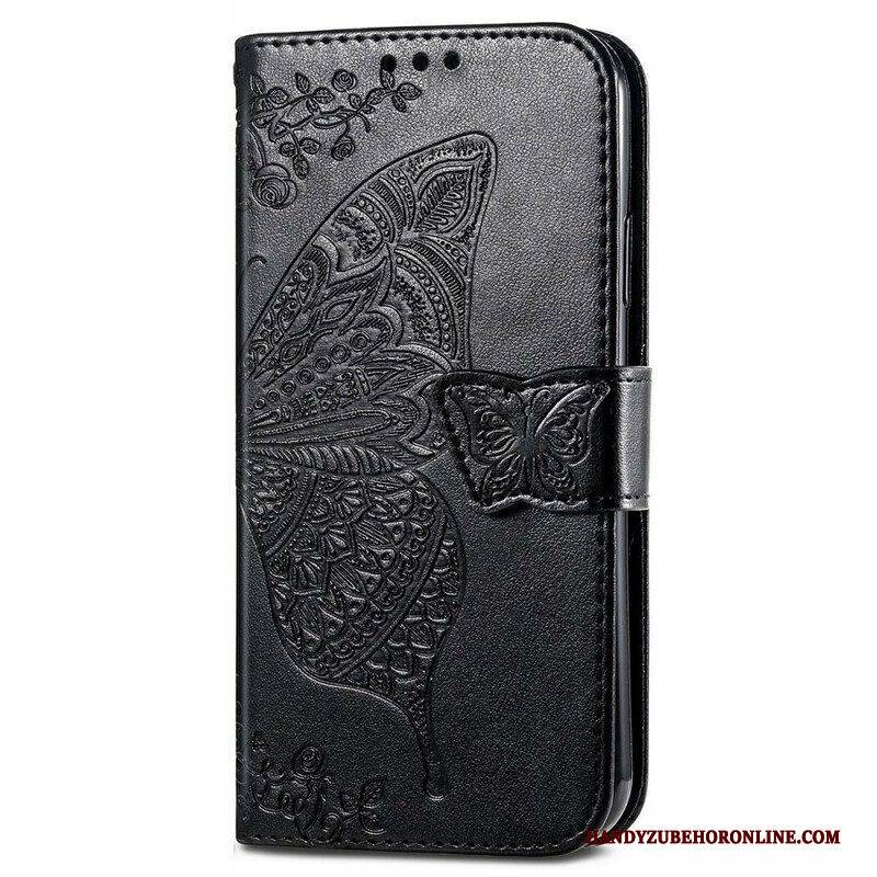 Flip Case Für OnePlus Nord 2 5G Halbe Schmetterlinge