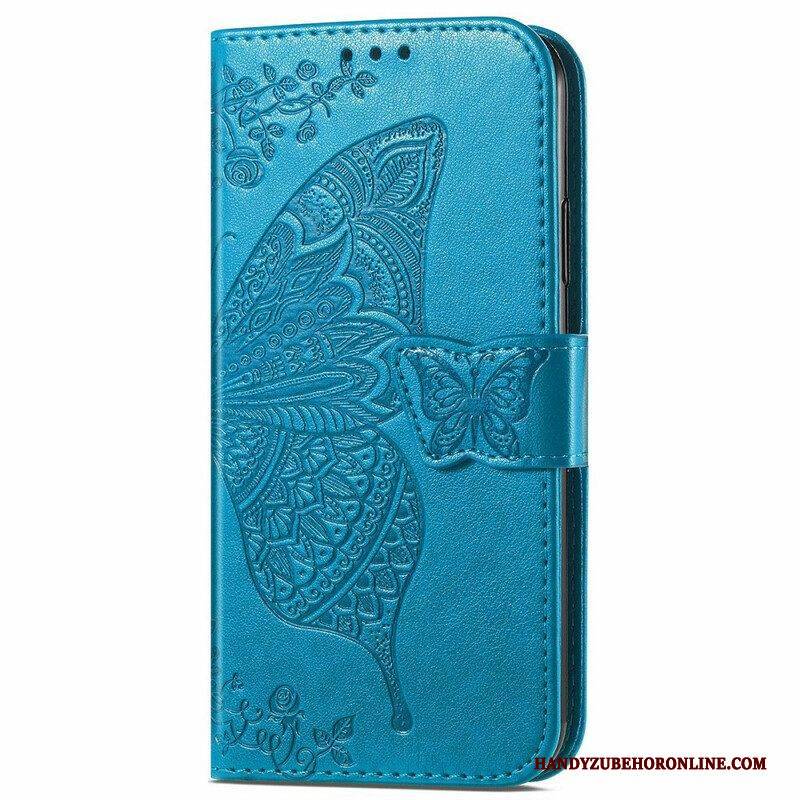 Flip Case Für OnePlus Nord 2 5G Halbe Schmetterlinge