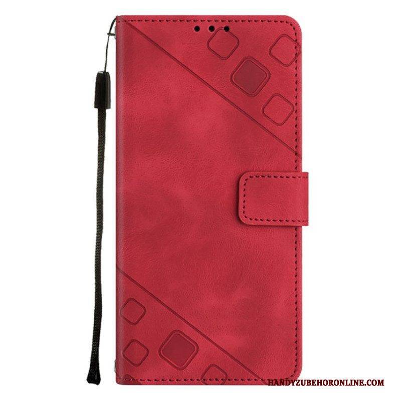 Flip Case Für OnePlus Nord CE 3 Lite 5G Mit Kordel Riemchen Im 70er-jahre-stil