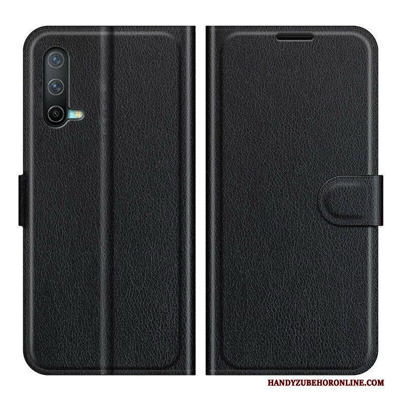Flip Case Für OnePlus Nord CE 5G Klassischer Litschi-effekt